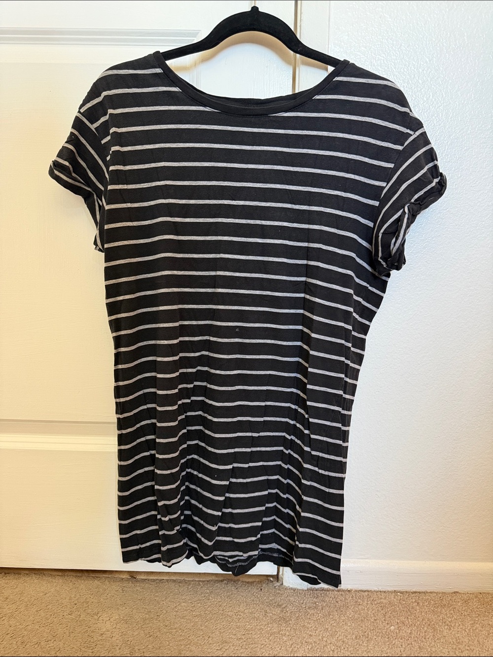 Striped Black and White Women's Casual Dress